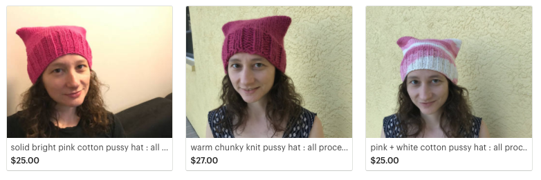 pink pussy hats for sale at KenspeckleGifts